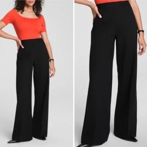 Spanx Ponte Wide Leg‎ Smoothing Ponte Pants Black 1X